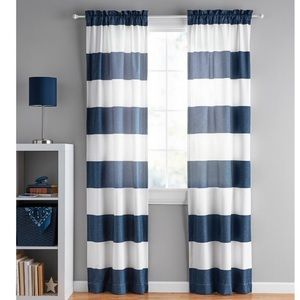 Chezmoi Collection Cabana Striped Room
Darkening Back Tab Window Curtain Panels